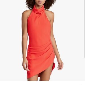 Amanda Uprichard Asymmetrical Ruched Mini Dress